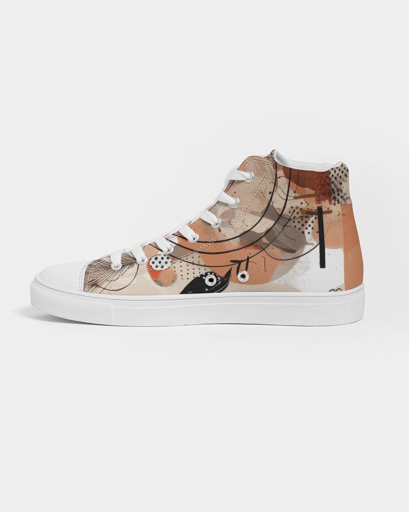 Abstract High-Top Canvas Shoe