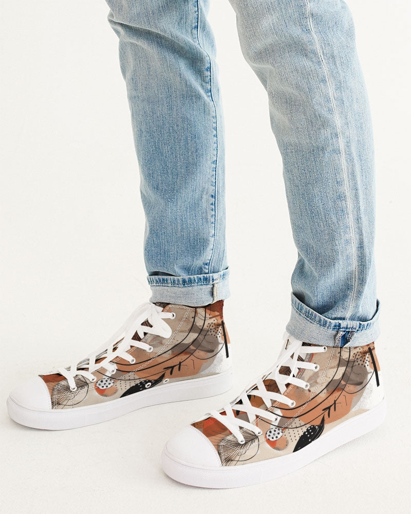 Abstract High-Top Canvas Shoe