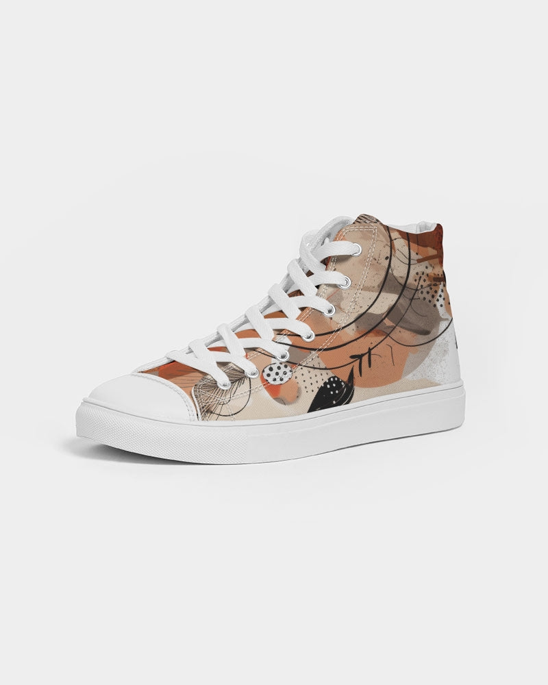 Abstract High-Top Canvas Shoe