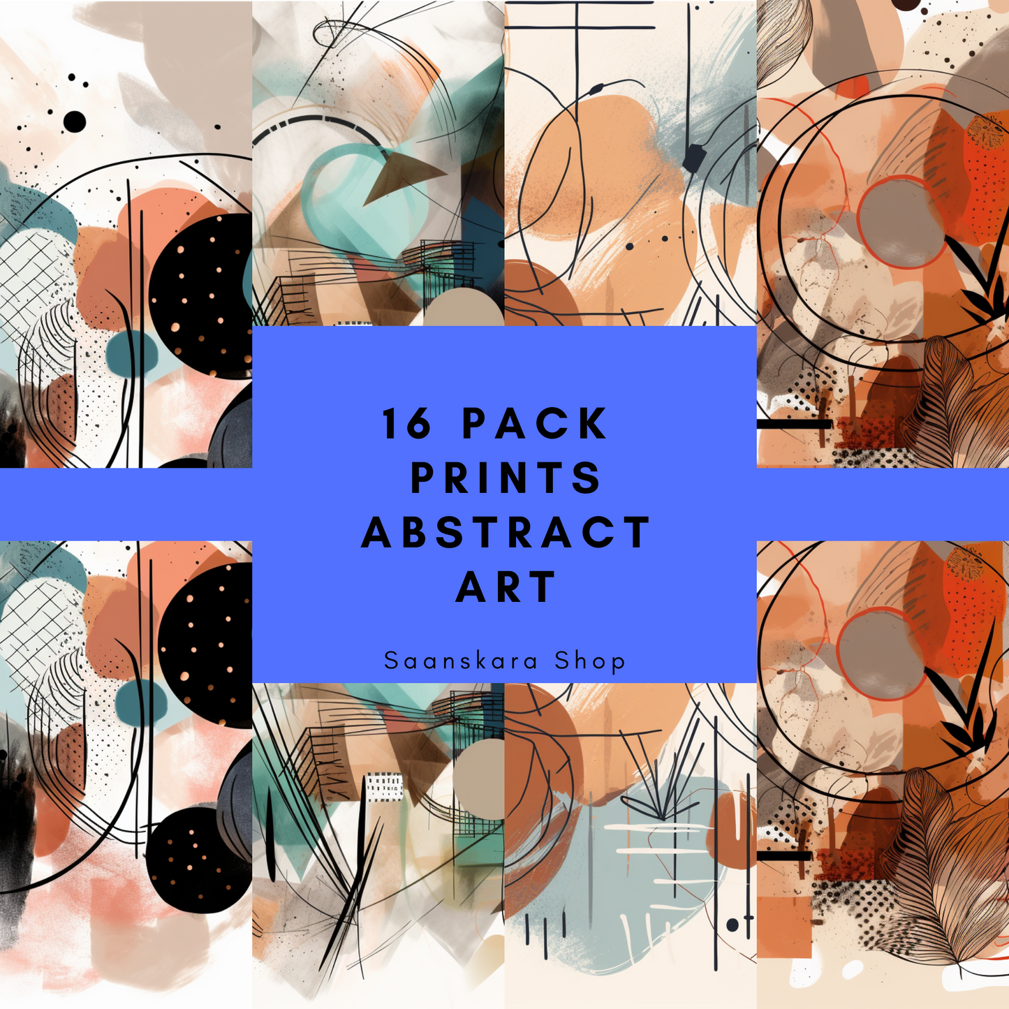 16 Pack Abstract Art