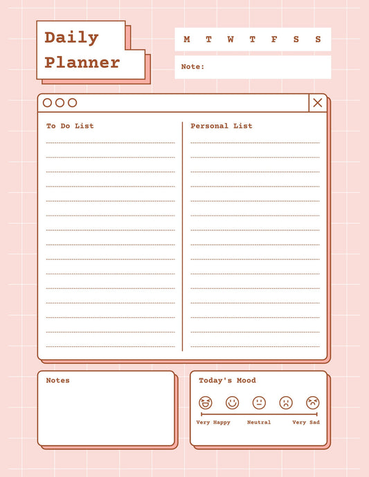 Pink Digital Daily Planner