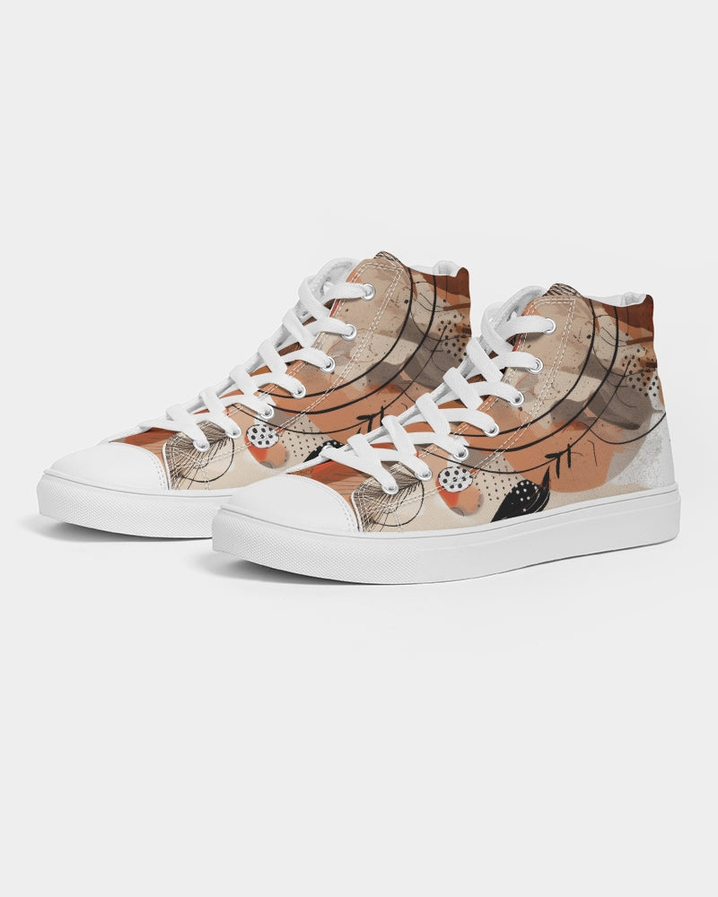 Abstract High-Top Canvas Shoe